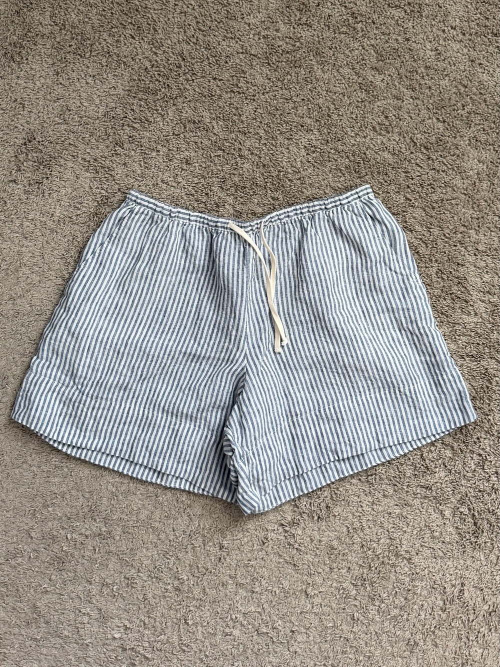 Gap Blue Striped Linen Easy Shorts